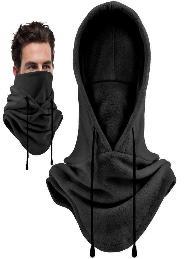 Oldelf Ski Mask Fleece Mask Warm Balaclava Stay Warm and Comfortable Face Mask for Men Women Breathable Sports Mask- Black - Image 1
